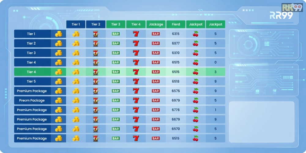 Bảng giá chi tiết các gói cược game nổ hũ rr99 với ưu đãi hấp dẫn năm 2025.