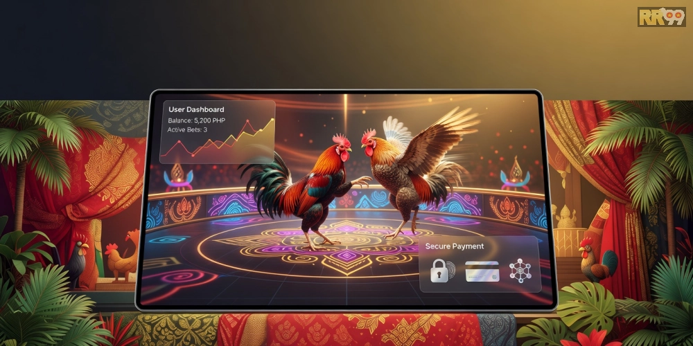 Hình minh họa khái niệm đá gà online rr99 với giao diện nền tảng hiện đại.