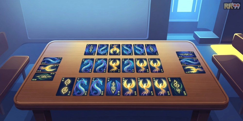 Minh họa giao diện chơi Phỏm trên rr99 với các lá bài sắp xếp chuyên nghiệp