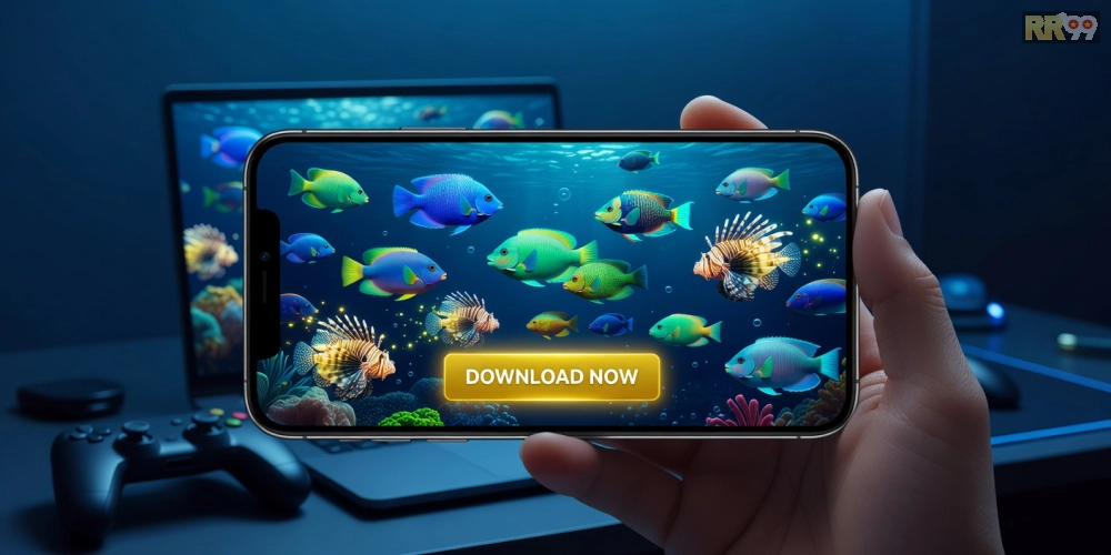 Minh họa giao diện tải game bắn cá online RR99 với đồ họa sống động