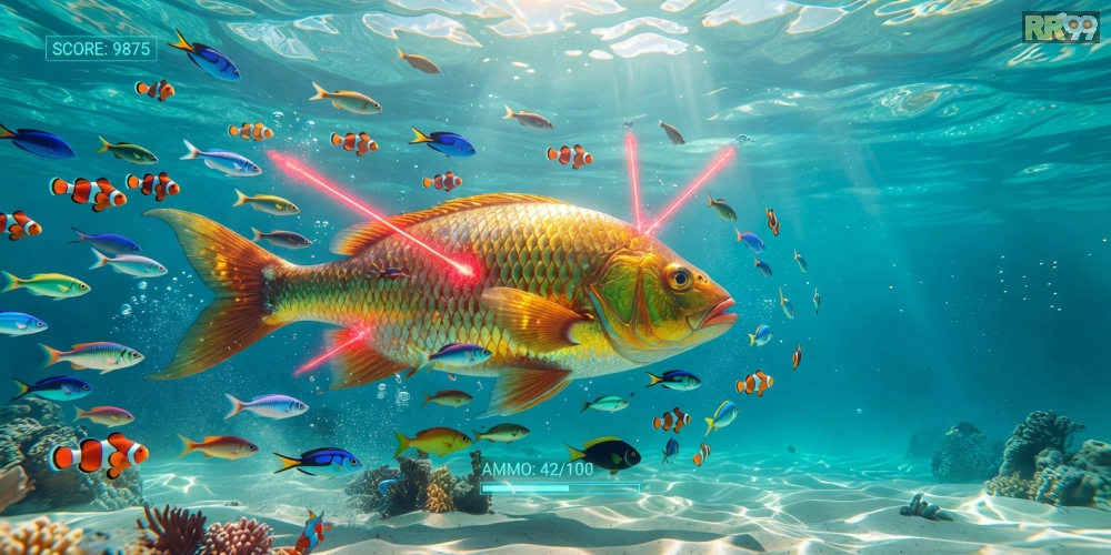 Hình ảnh trải nghiệm game Đại Dương Bắn Cá trên nền tảng rr99 với cá khổng lồ